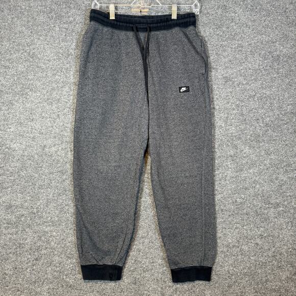 Nike Pants Womens Medium Gray Joggers Sweatpants Fleece Crop Swoosh - Picture 2 of 11